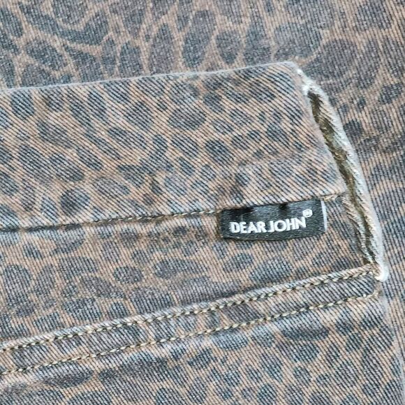 Dear John Gisele Mocha Leopard Brown High Wasted Skinny Jeans Size 29 - Picture 6 of 11